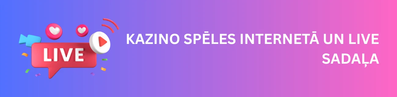 Kazino spēles internetā un Live sadaļa